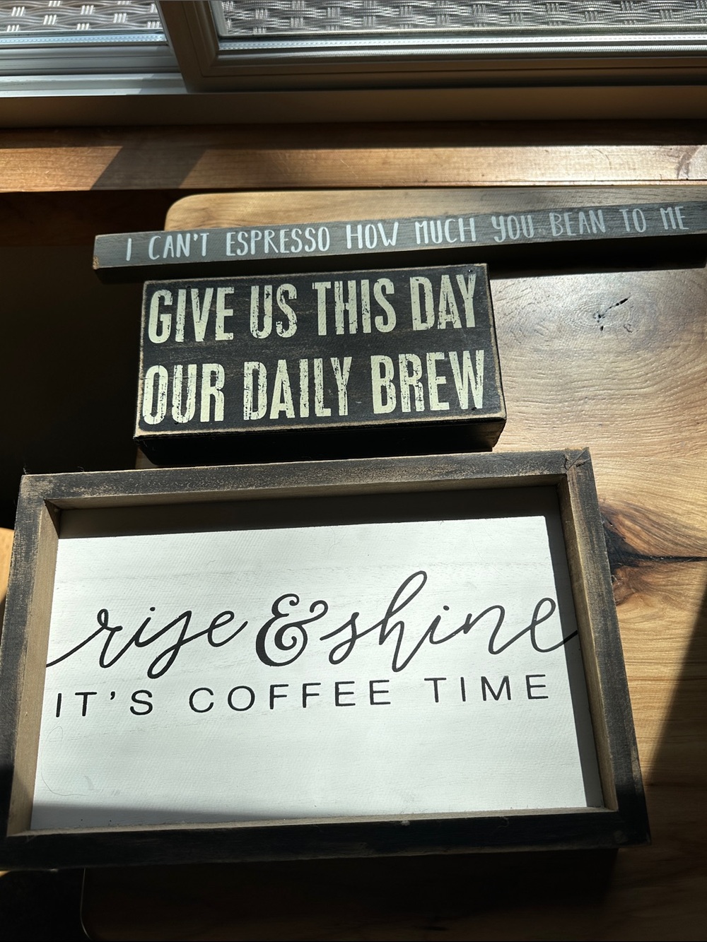 3 Rustic Coffee-Time Wall Signs